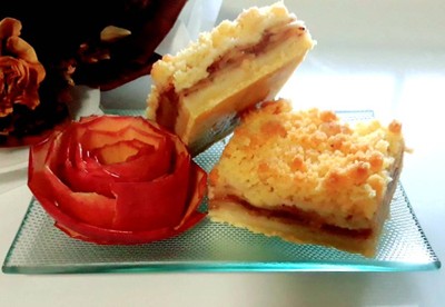 วิธีทำ แอปเปิ้ลช็อตเบรดบาร์ Apple Crisp Shortbread Bars/Apple Crisp Bars 