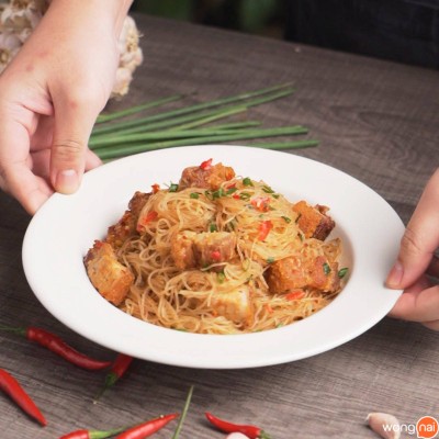 วิธีทำ วุ้นเส้นหมูกรอบคั่วพริกเกลือ