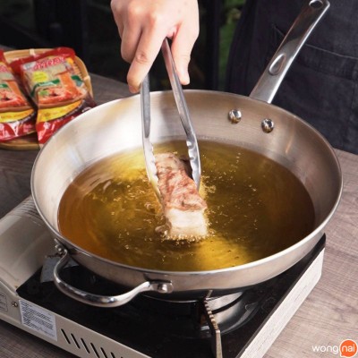 วิธีทำ วุ้นเส้นหมูกรอบคั่วพริกเกลือ