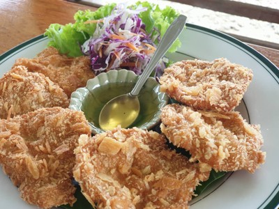 ทอดมันกุ้ง( ทำใหม่สดทุกวัน จานต่อจาน)