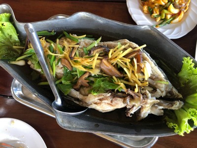 ปลากระพงนึ่งซีอิ้ว