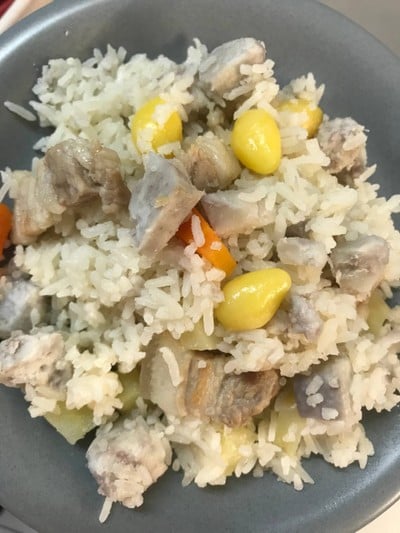 ข้าวอบเผือก สูตรหม้อหุงข้าว 