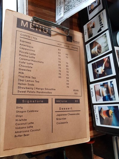 ป้ายราคาหรือสมุดเมนู