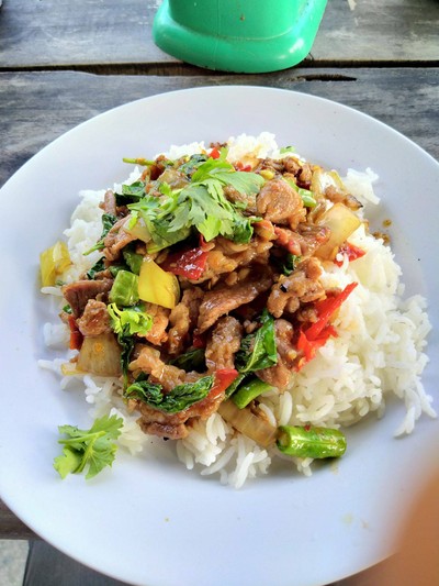 กะเพราเนื้อราดข้าว