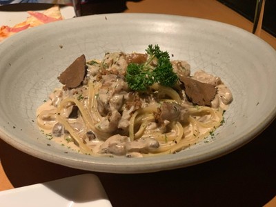 สปาเก็ตตี้ครีมซอสทรัฟเฟิล