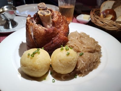 Bavarian style crispy pork knuckle