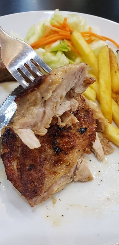สเต๊กสันคอหมู + สเต๊กไก่สไปซี่