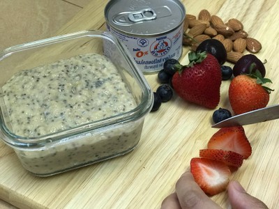 วิธีทำ Milky Chia Overnight Oats