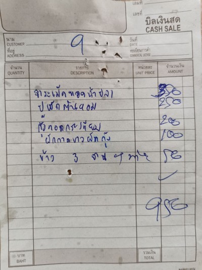 ป้ายราคาหรือสมุดเมนู