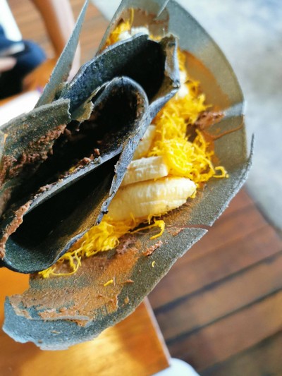 เครปนูเทลล่า กล้วย ฝอยทอง