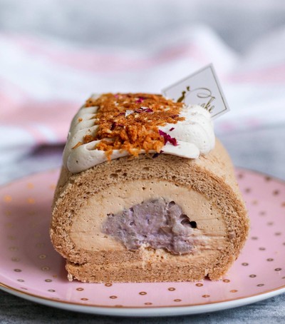 Taro Milk Tea Pork Floss Swiss Roll