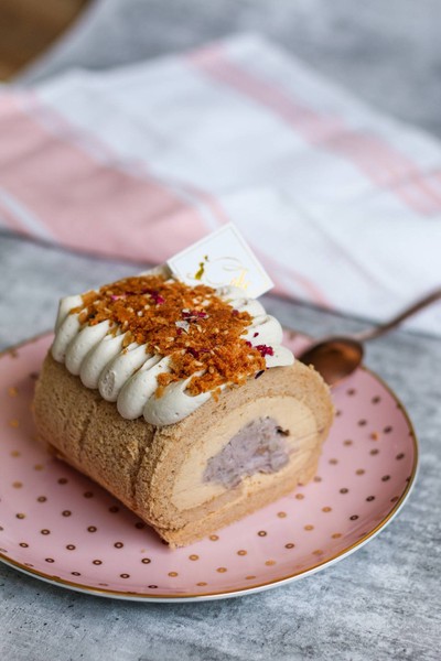 Taro Milk Tea Pork Floss Swiss Roll
