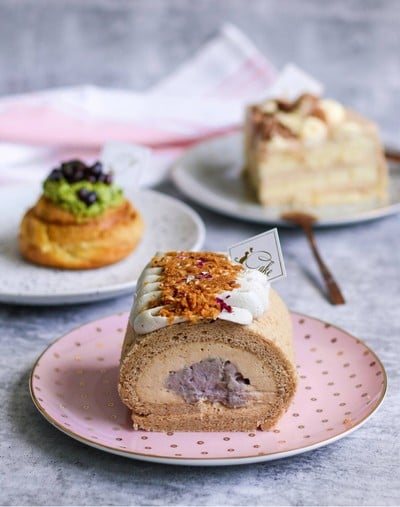 Taro Milk Tea Pork Floss Swiss Roll