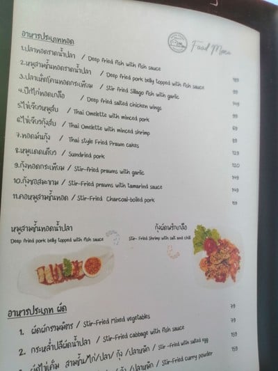 ป้ายราคาหรือสมุดเมนู