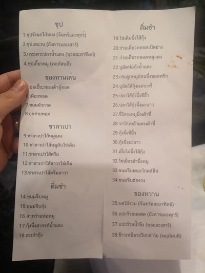 ป้ายราคาหรือสมุดเมนู