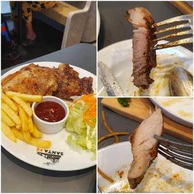 สเต๊กสันคอหมู + สเต๊กไก่สไปซี่