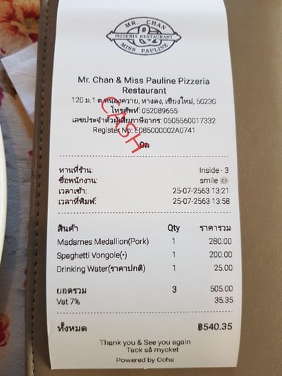 ป้ายราคาหรือสมุดเมนู