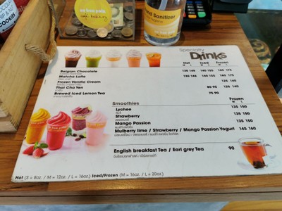 ป้ายราคาหรือสมุดเมนู