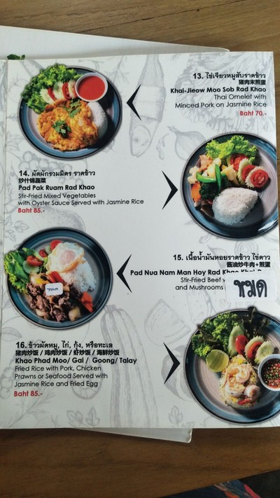 ป้ายราคาหรือสมุดเมนู