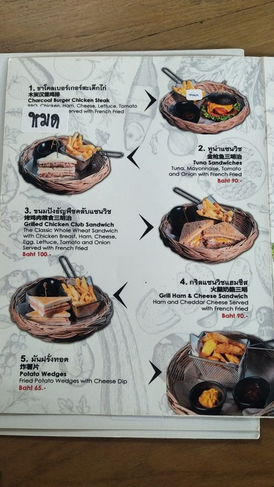 ป้ายราคาหรือสมุดเมนู