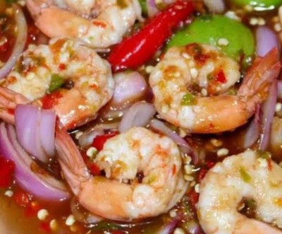 ยำกุ้งสุกปลาร้า