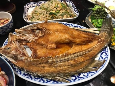 ปลากระพงทอดน้ำปลา