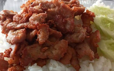 หมูทอดทอดกระเทียม(เป็นกับข้าว)