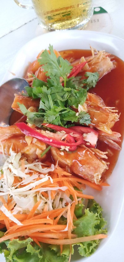 กุ้งราดซอสมะขาม