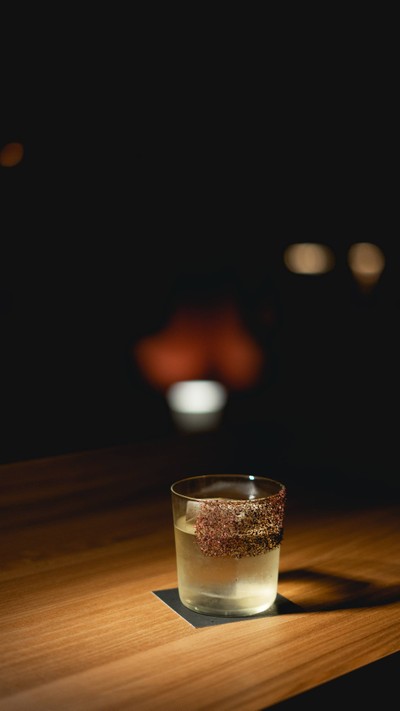 "#005 fat washed white truffle gin" 