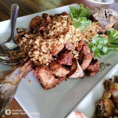 ปลาสำลีทอดกระเทียม