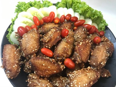 วิธีทำ ไก่ทอดงา แป้งบาง