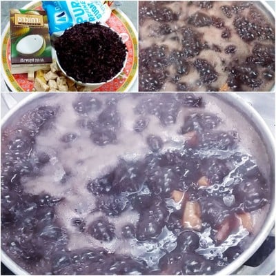 วิธีทำ ข้าวเหนียวดำเผือกน้ำกะทิ