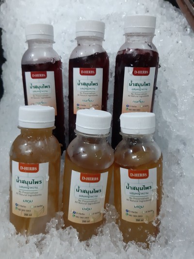 น้ำสมุนไพร6ขวดผสมหญ้าหวาน0%(250ml)คละรสชาติ,เลือกรสไม่ได้