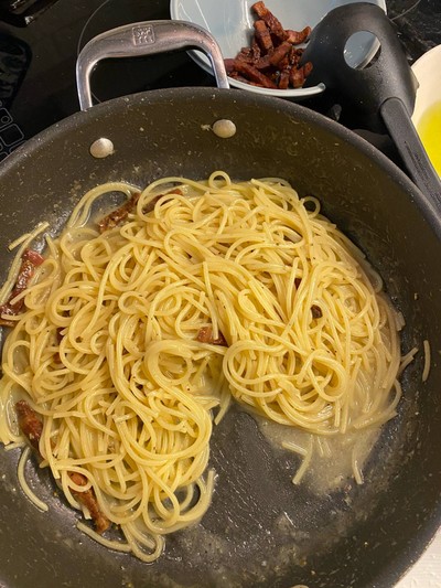 วิธีทำ สปาเก็ตตี้ Grey Amatriciana (Pasta Alla Gricia)
