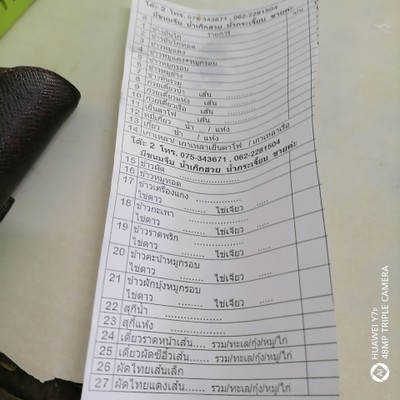 ป้ายราคาหรือสมุดเมนู