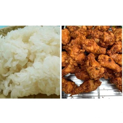ข้าวเหนียว+ปีกไก่บน2ชิ้น