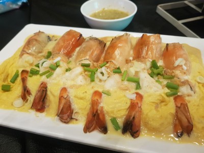 กุ้งนึ่งนมสด