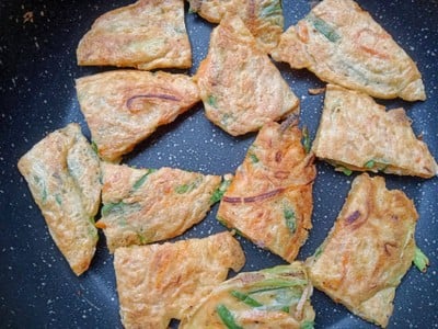 วิธีทำ พาจอน (Pajeon) พิซซ่าเกาหลี สูตร 2