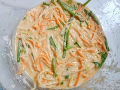 วิธีทำ พาจอน (Pajeon) พิซซ่าเกาหลี สูตร 2