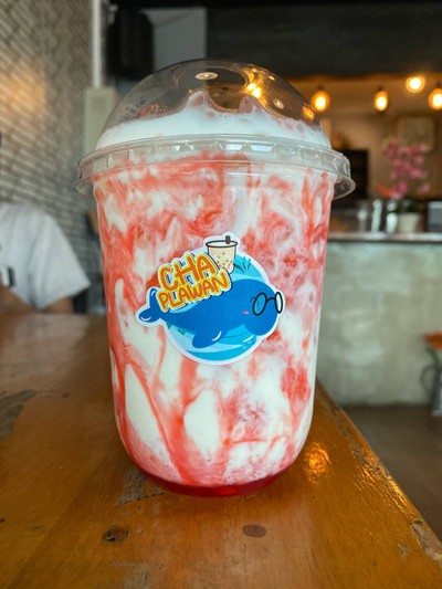 นมสดสตรอว์เบอร์รี่+🍓4ลูก