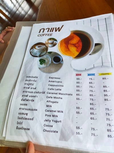 ป้ายราคาหรือสมุดเมนู