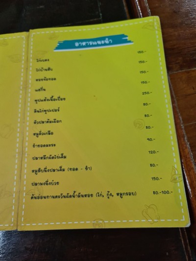 ป้ายราคาหรือสมุดเมนู