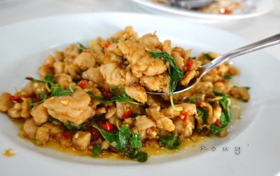 เนื้อปลากรายผัดกระเพรา