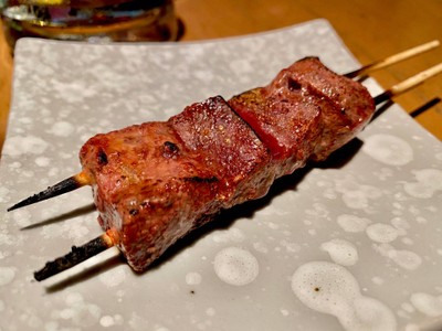 ตับหมูย่างเกลือ ย่างกึ่งสุก