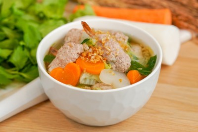 แกงจืดกุ้งห่อหมูสับ