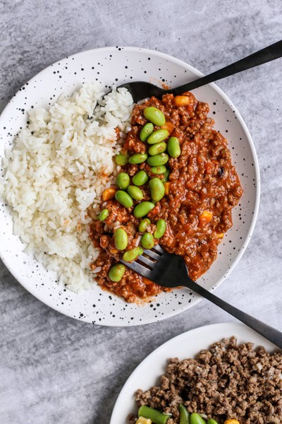 Lean Beef Chili Concarne and Rice