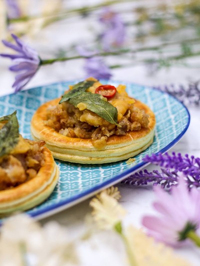 Salted Egg Chicken Pie