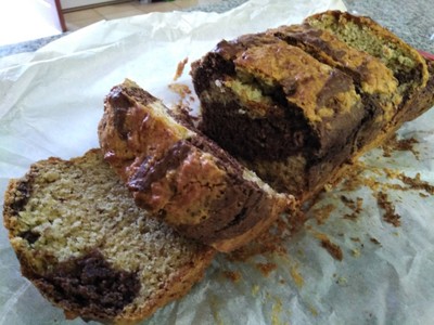 Low Fat Chocolate Marble Banana Cake Loaf|เค้กโลฟกล้วยหอมช็อคมาร์เบิ้ล