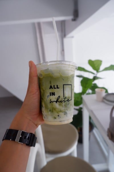 All in white cafe