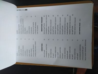 ป้ายราคาหรือสมุดเมนู